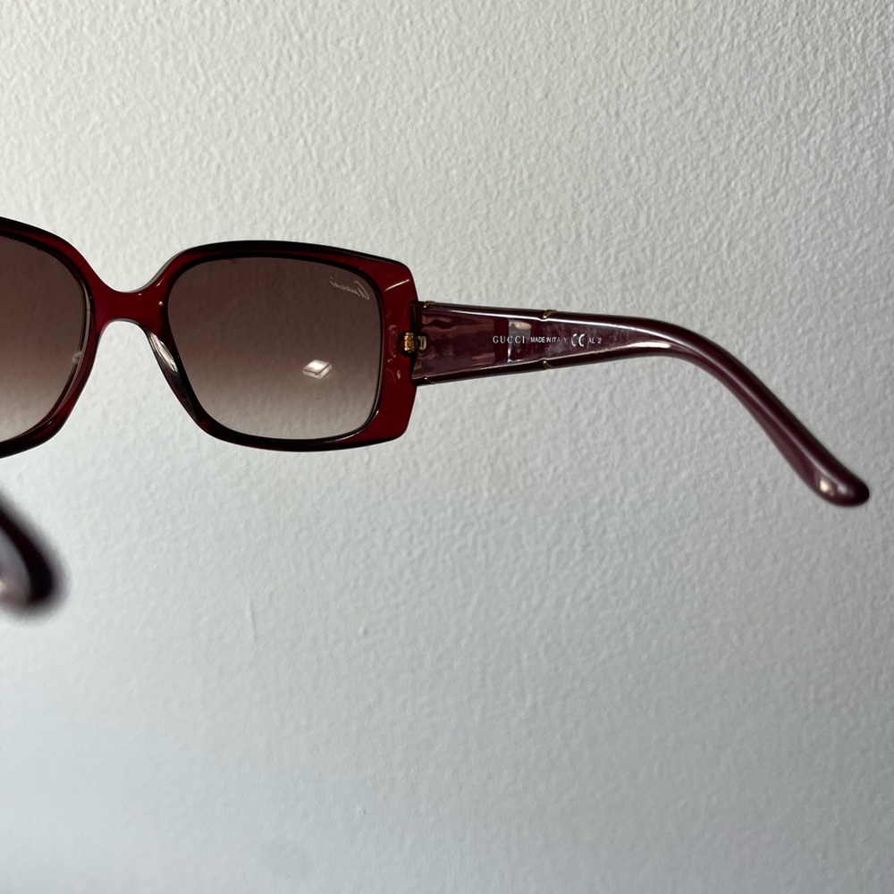 Gucci Burgundy Oversized Square Sunglasses - Picture 4 of 8